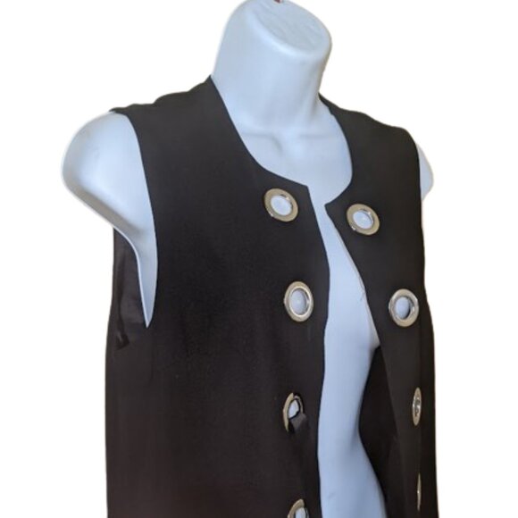 Unique Special Chic Statement Long Black Vest Size Small NEW NWT - Picture 2 of 4